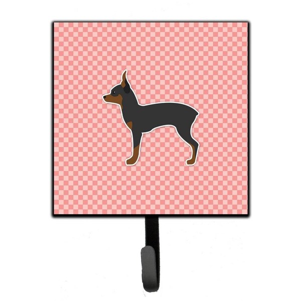 Carolines Treasures Toy Fox Terrier Checkerboard Pink Leash or Key Holder BB3587SH4 - main